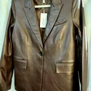 Derek Lam 10 Crosby lambskin coat in tobacco brown NWT Size 8